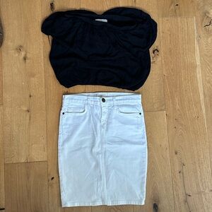 White denim pencil skirt